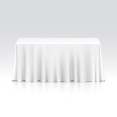 Rectangular Catering Table covered with White Table Cloth